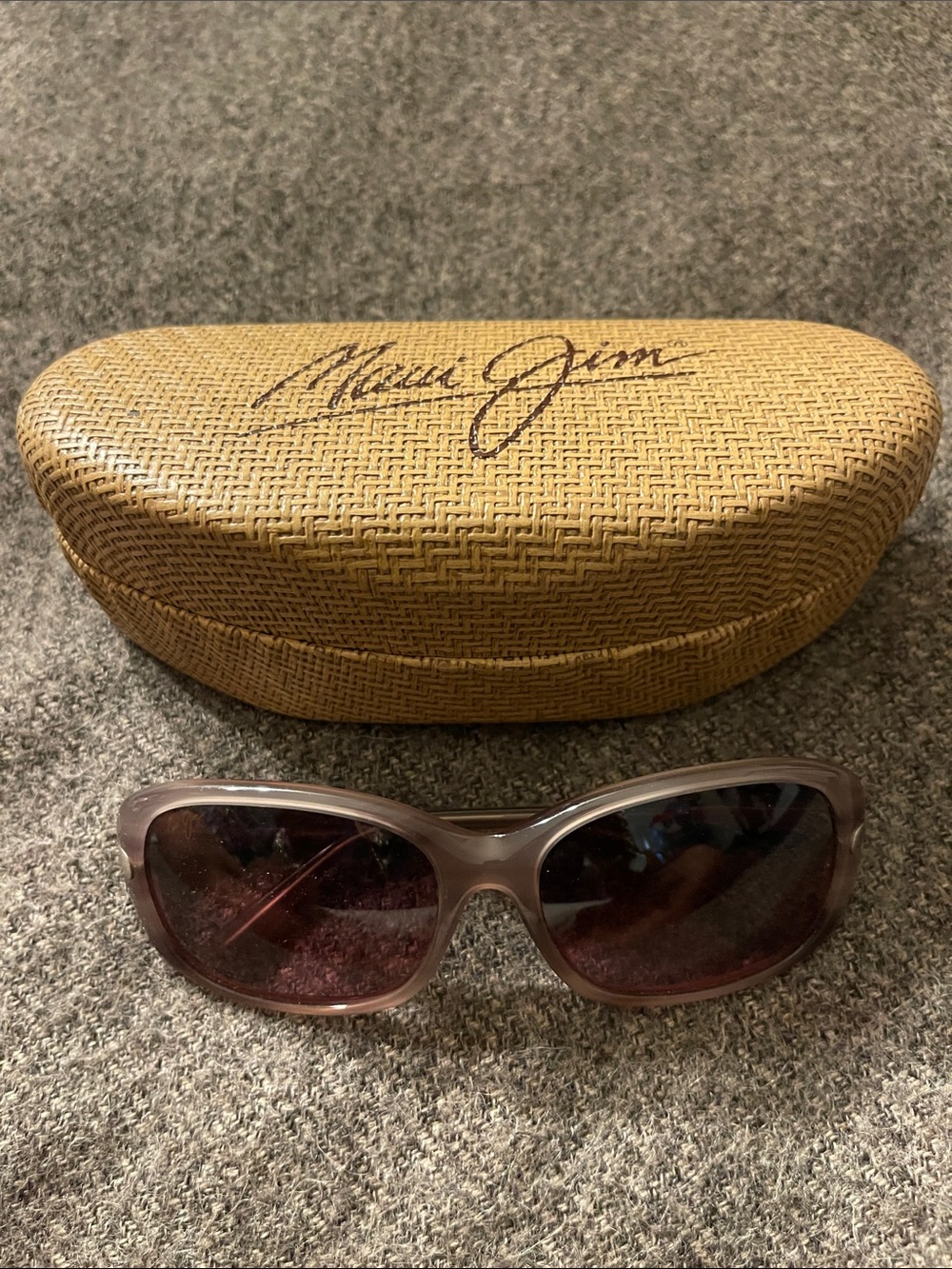 Maui Jim Women's Clear Pink Frame Sunglasses with Gradient Lenses
